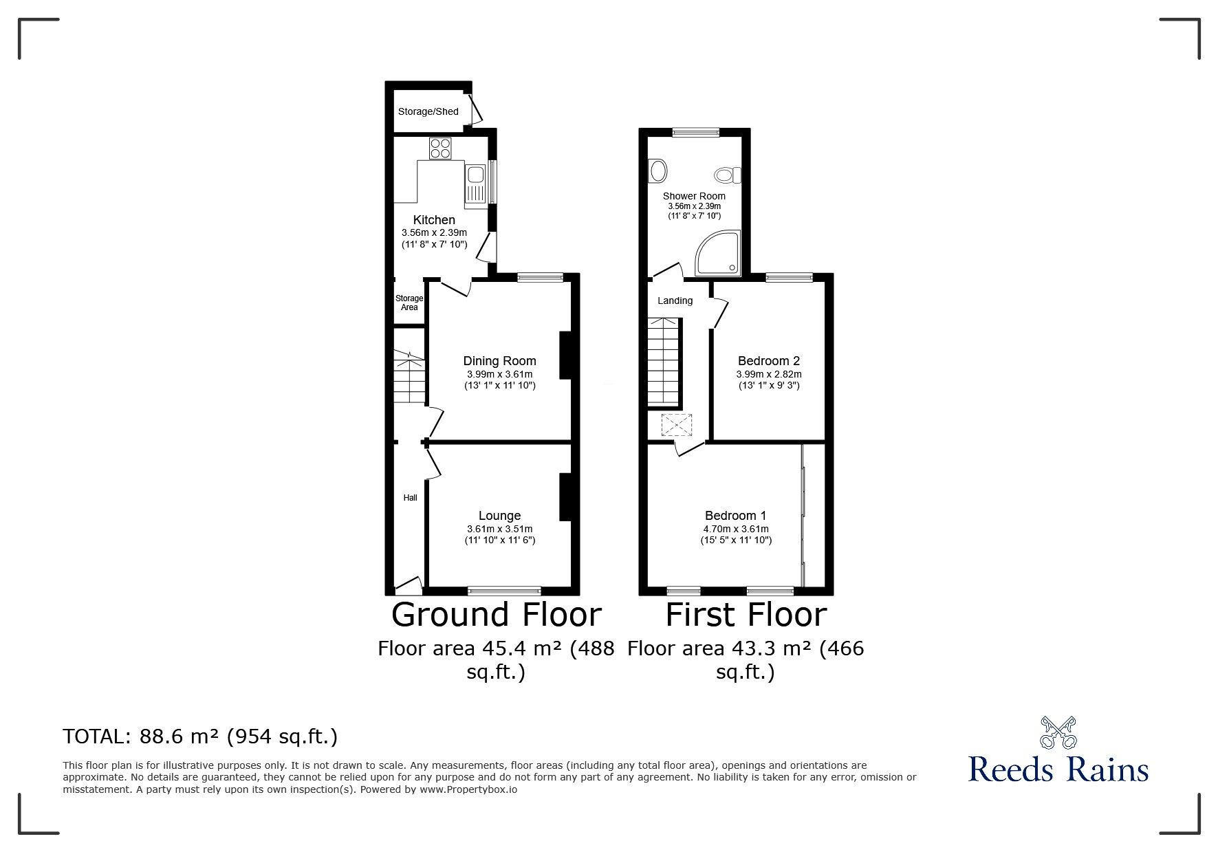 Floorplan of 2 bedroom Mid Terrace House for sale, Bond Street, Northwich, Cheshire, CW8