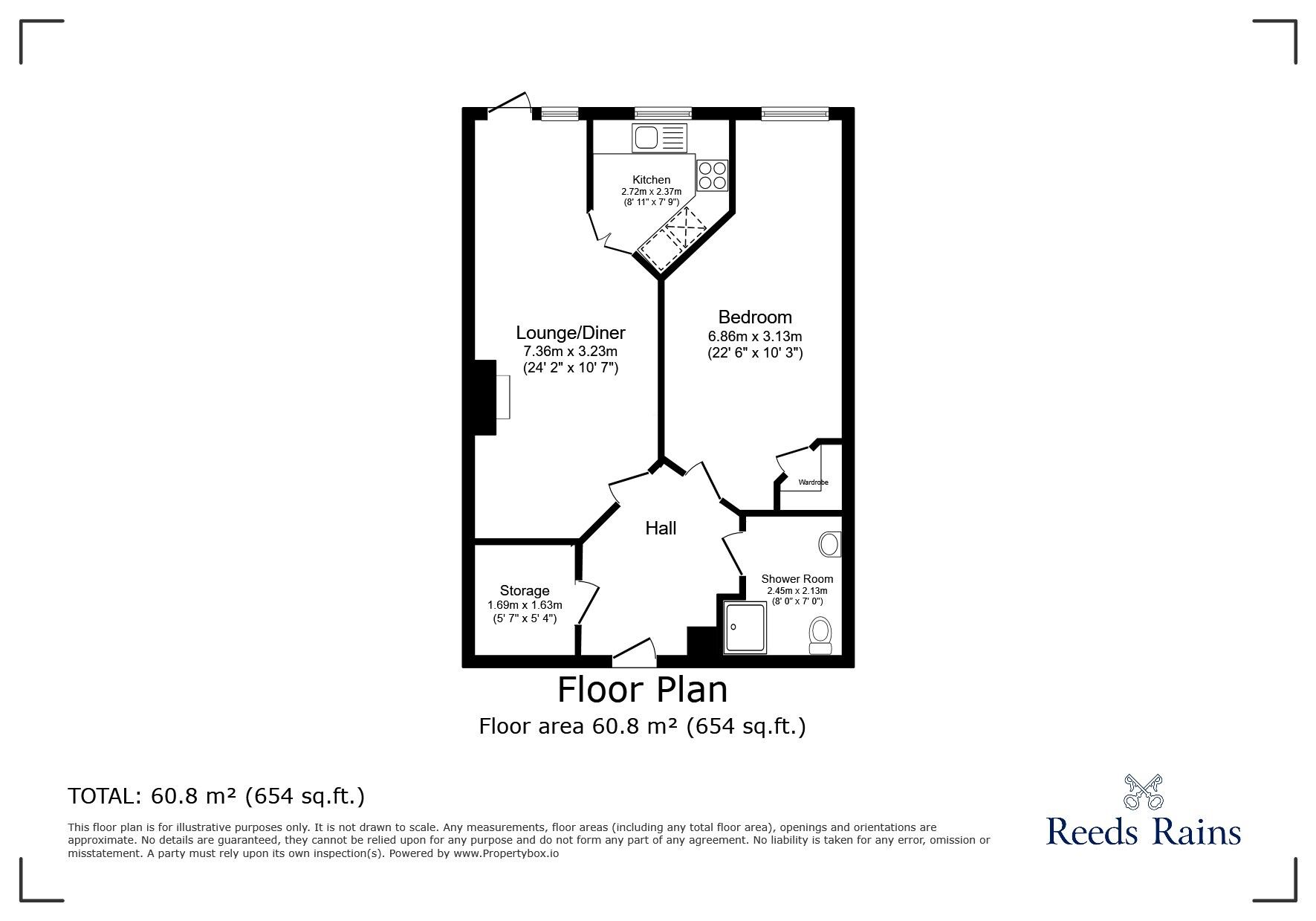 Floorplan of 1 bedroom  Flat for sale, Chester Way, Northwich, Cheshire, CW9