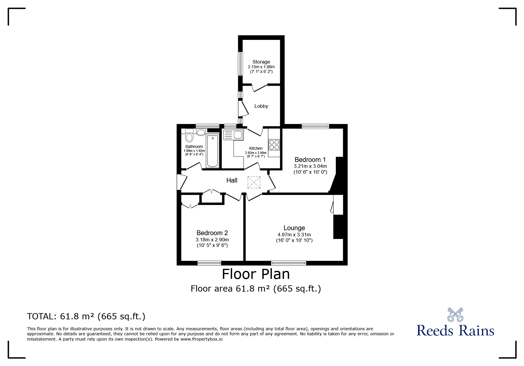 Floorplan of 2 bedroom Semi Detached Bungalow for sale, Hield Grove, Aston By Budworth, Cheshire, CW9