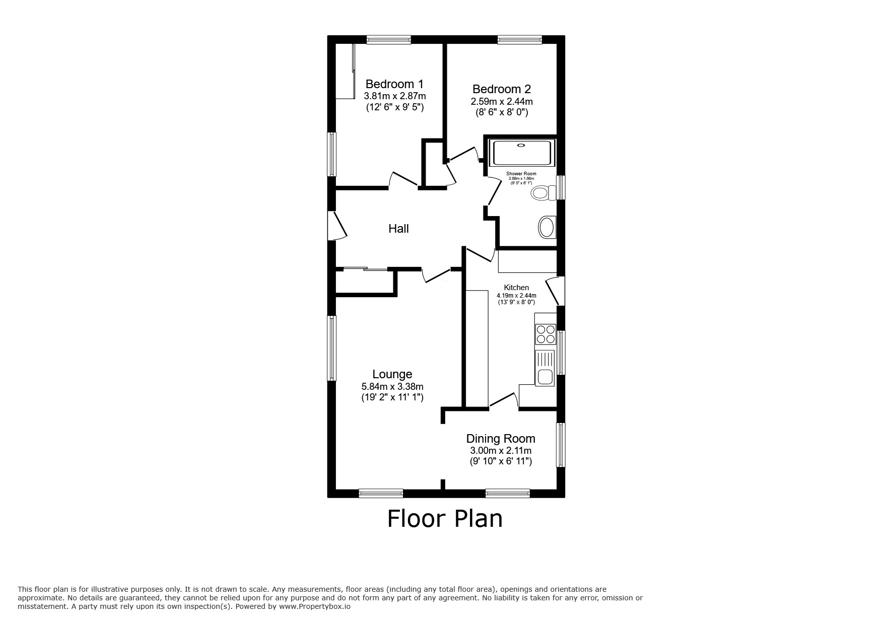 Floorplan of 2 bedroom Detached Property for sale, Mere Lane, Pickmere, Cheshire, WA16