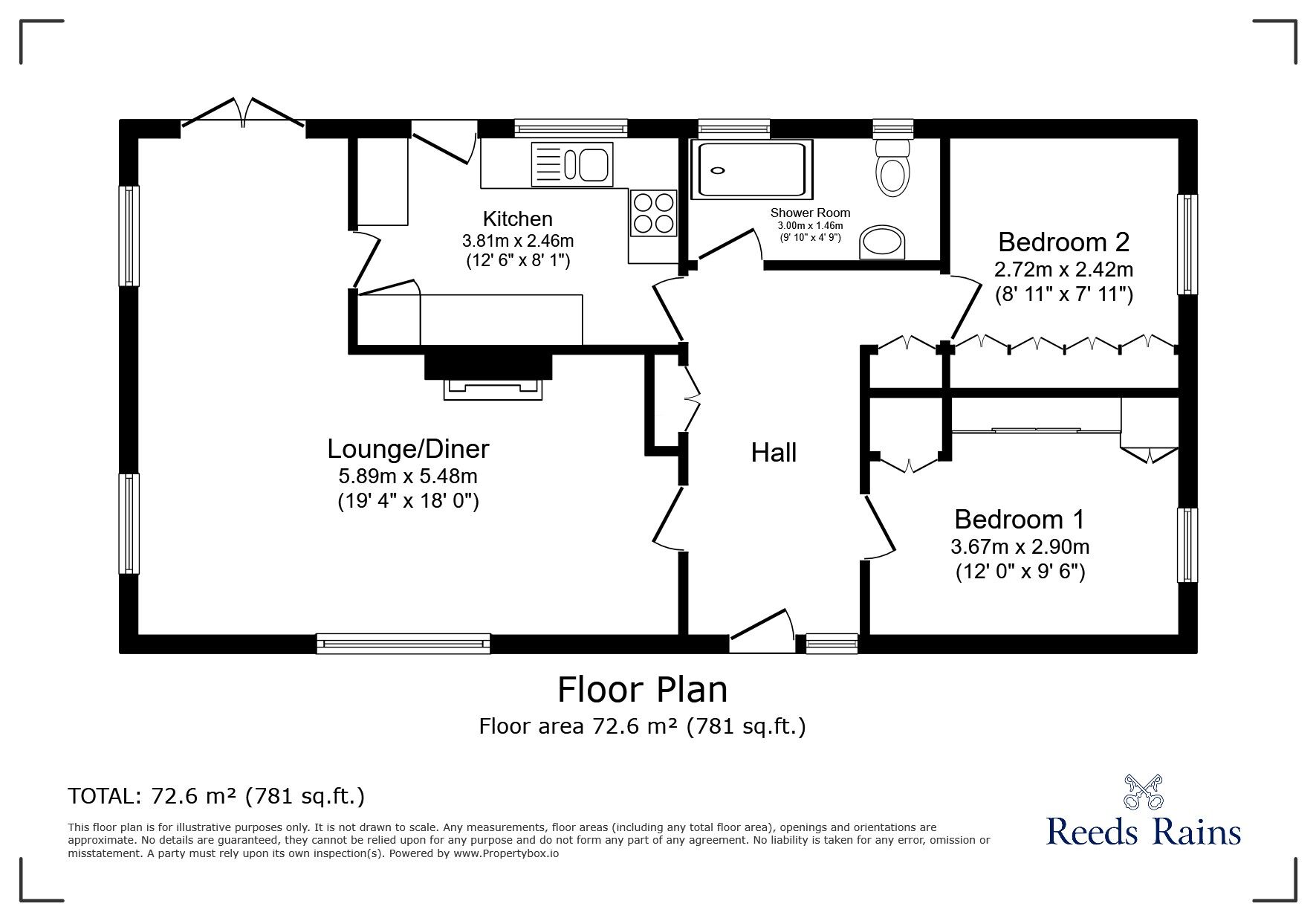 Floorplan of 2 bedroom Detached Property for sale, Crabtree Green Park, Hogshead Lane, Northwich, CW8