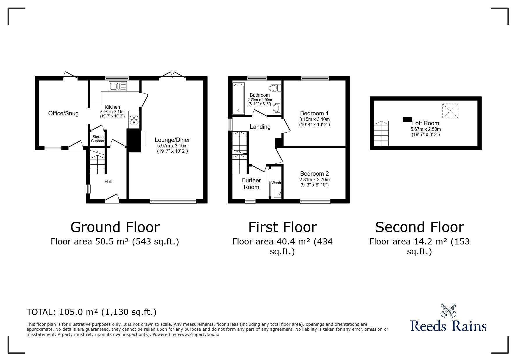 Floorplan of 3 bedroom End Terrace House for sale, Dunham Road, Northwich, Cheshire, CW9