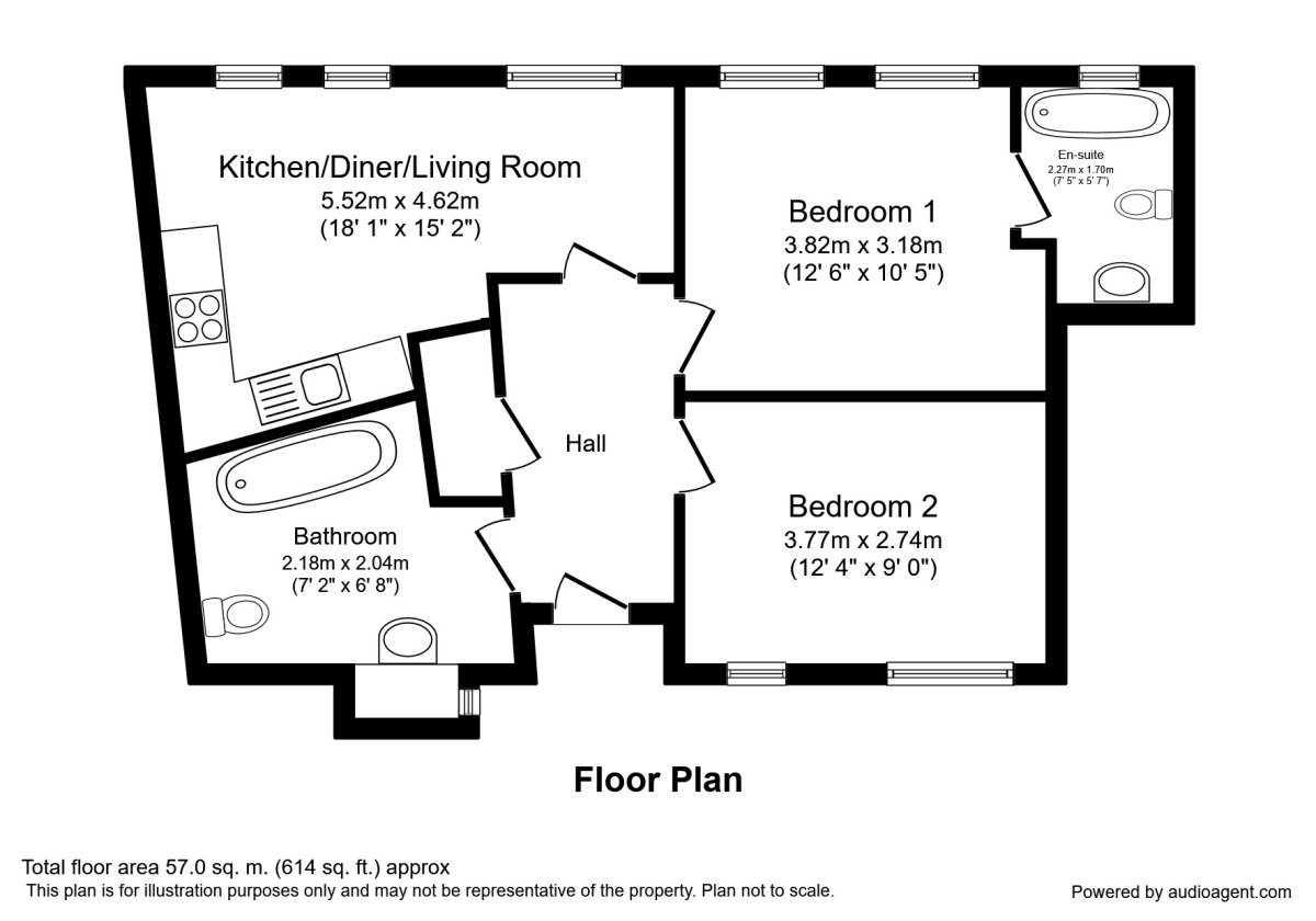 Floorplan of 2 bedroom  Flat to rent, Hamnett Court, Birchwood, Cheshire, WA3