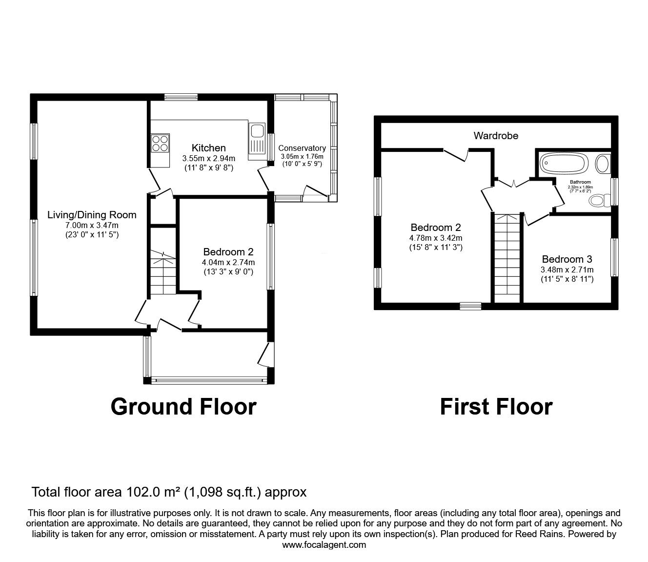 Floorplan of 2 bedroom Detached Bungalow for sale, Howey Rise, Frodsham, WA6