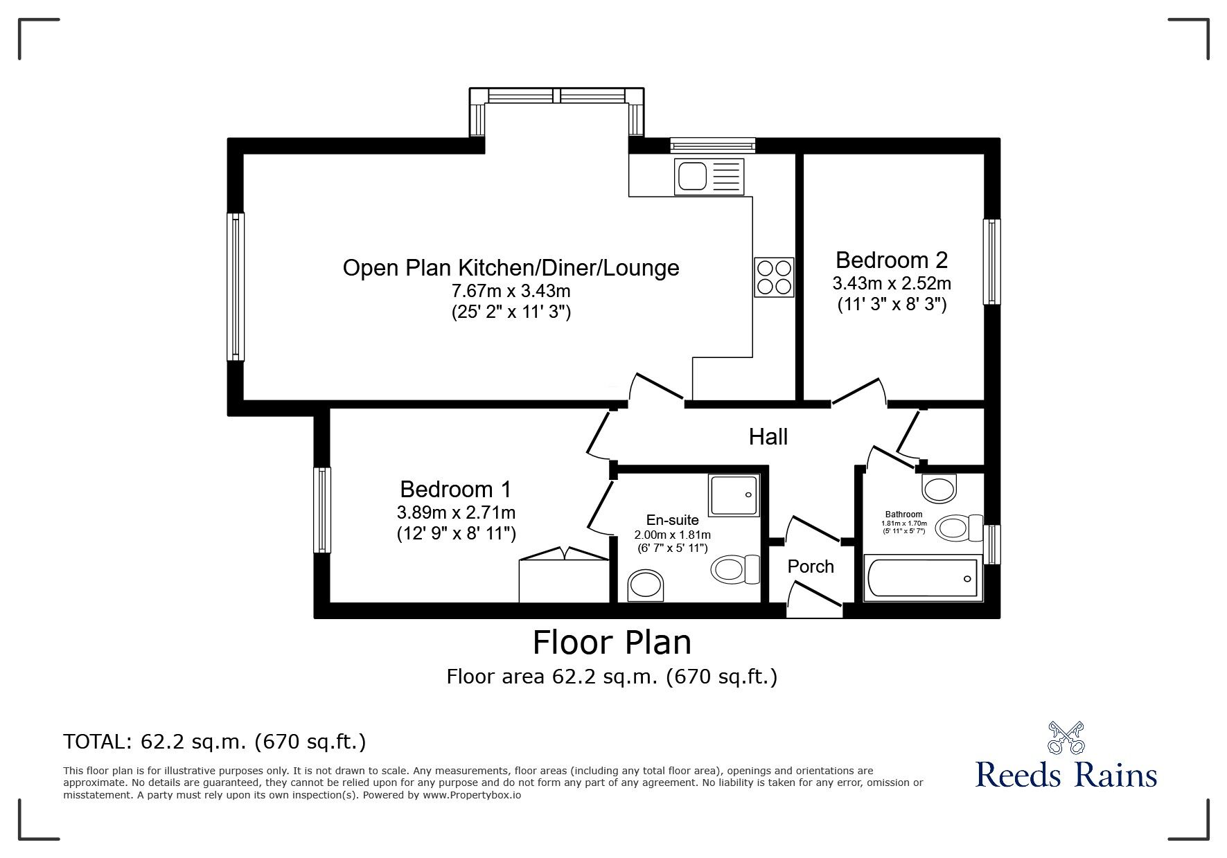 Floorplan of 2 bedroom  Flat for sale, Freshwater View, Northwich, Cheshire, CW8