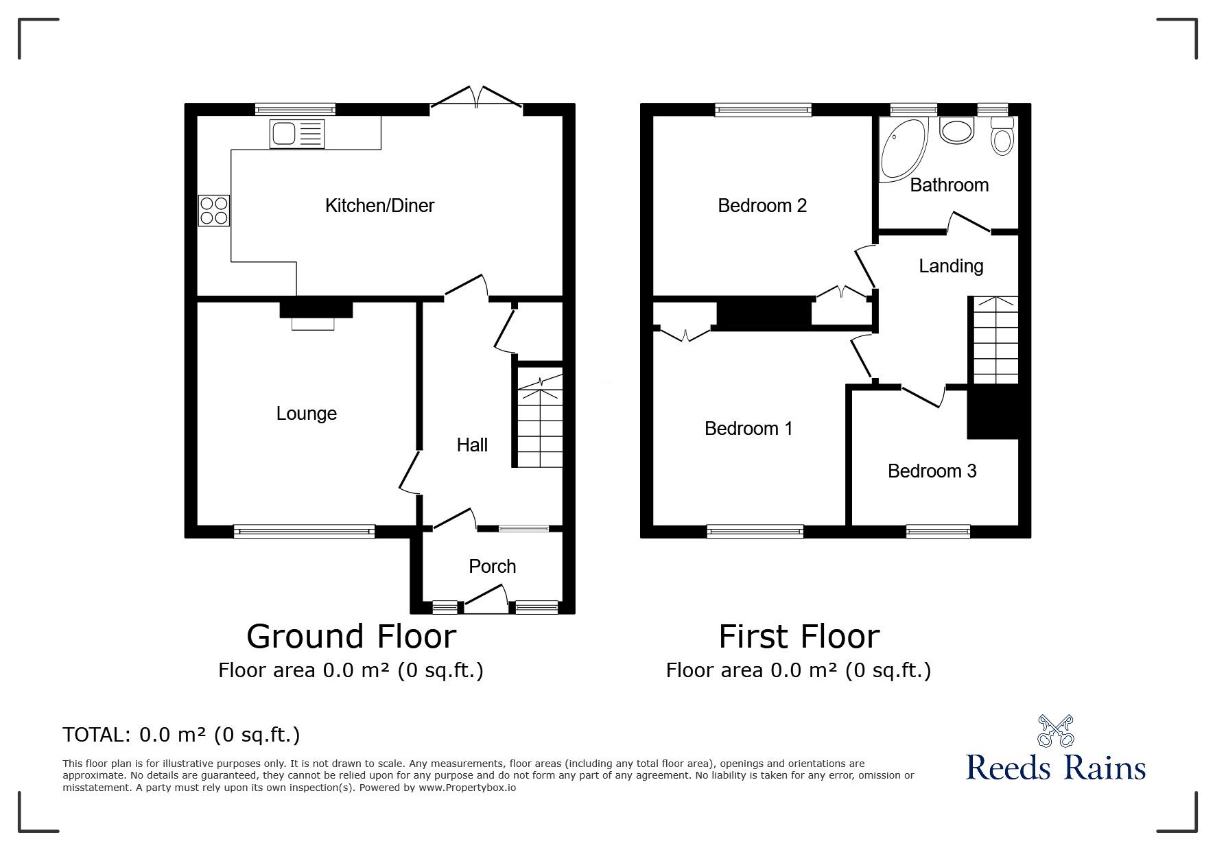 Floorplan of 3 bedroom Mid Terrace House for sale, Clifton Drive, Northwich, Cheshire, CW9