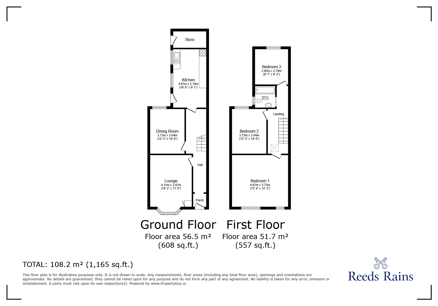 Floorplan of 3 bedroom Semi Detached House for sale, Lawton Street, Crewe, Cheshire, CW2