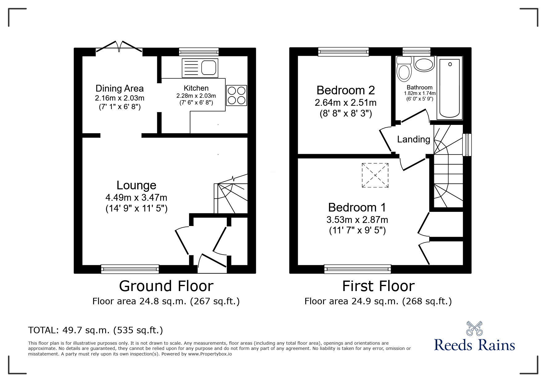 Floorplan of 2 bedroom Semi Detached House for sale, Bollington Avenue, Northwich, Cheshire, CW9