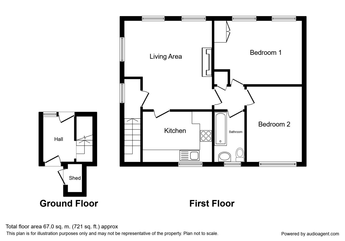 Floorplan of 2 bedroom  Flat for sale, Grove Avenue, Lostock Gralam, Cheshire, CW9