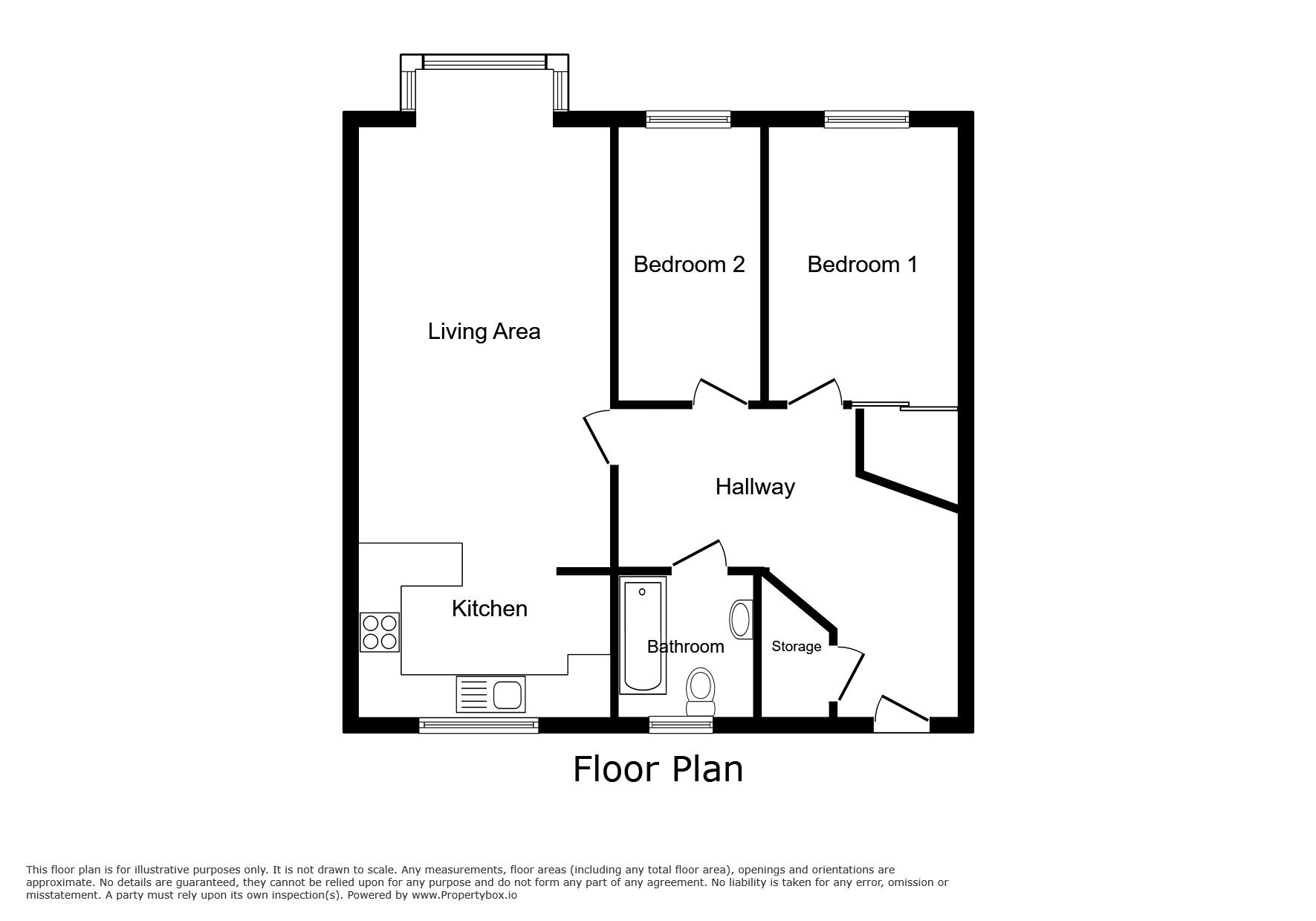 Floorplan of 2 bedroom  Flat to rent, Eccleston Court, Harthill Close, Cheshire, CW9