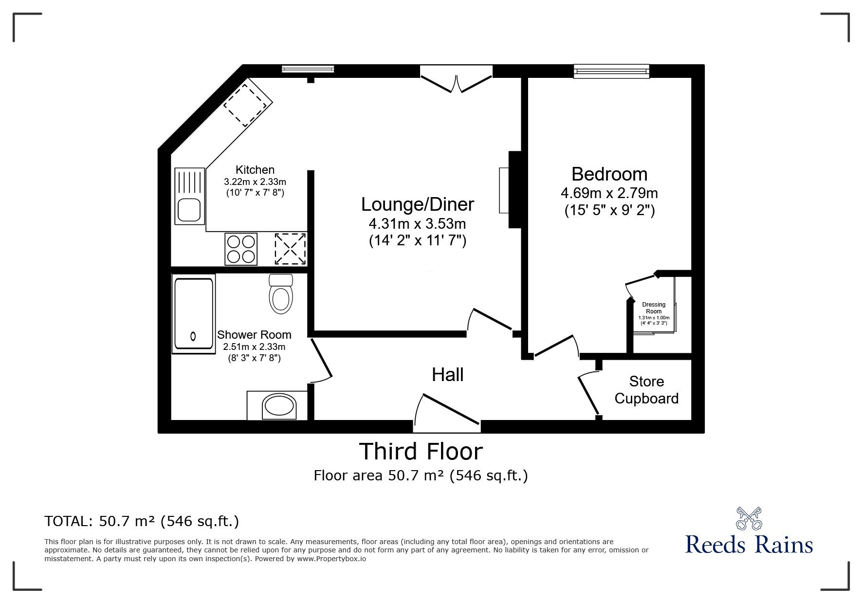 Floorplan of 1 bedroom  Flat for sale, Chester Way, Northwich, Cheshire, CW9