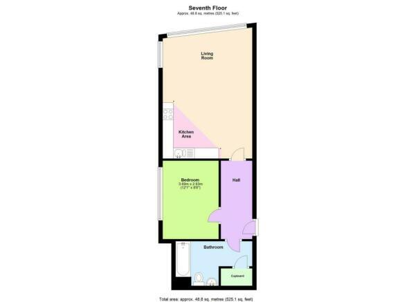 Floorplan of 1 bedroom  Flat for sale, Huntingdon Street, Nottingham, Nottinghamshire, NG1