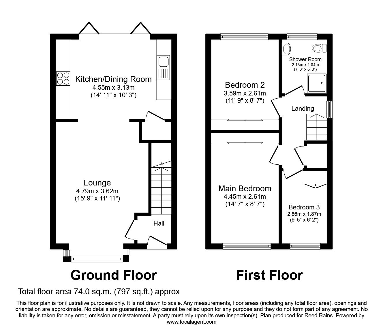 Floorplan of 3 bedroom Detached House for sale, The Sycamores, Horbury, West Yorkshire, WF4