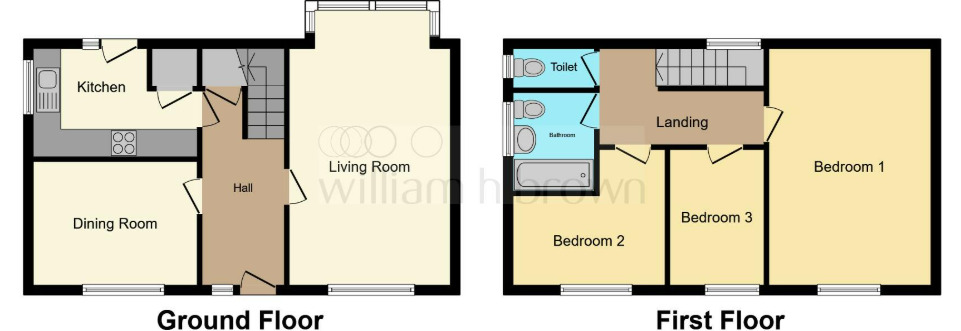 Floorplan of 3 bedroom Detached House for sale, Wood Street, Ossett, West Yorkshire, WF5