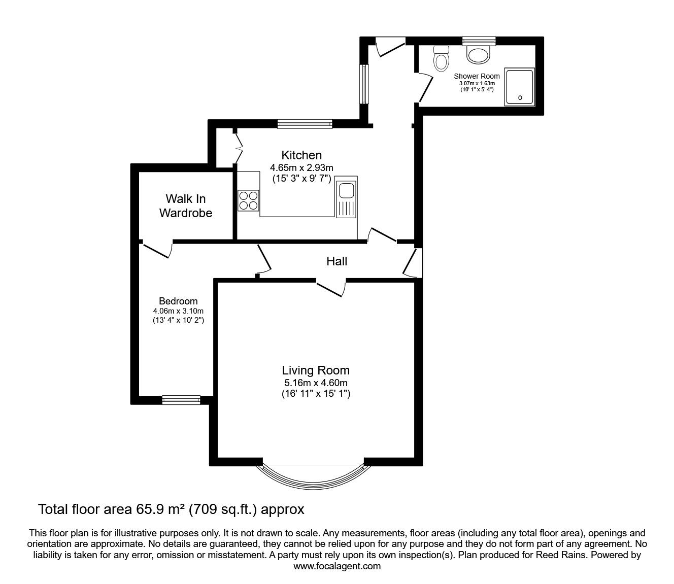 Floorplan of 1 bedroom  Flat for sale, Jenkin Road, Horbury, West Yorkshire, WF4