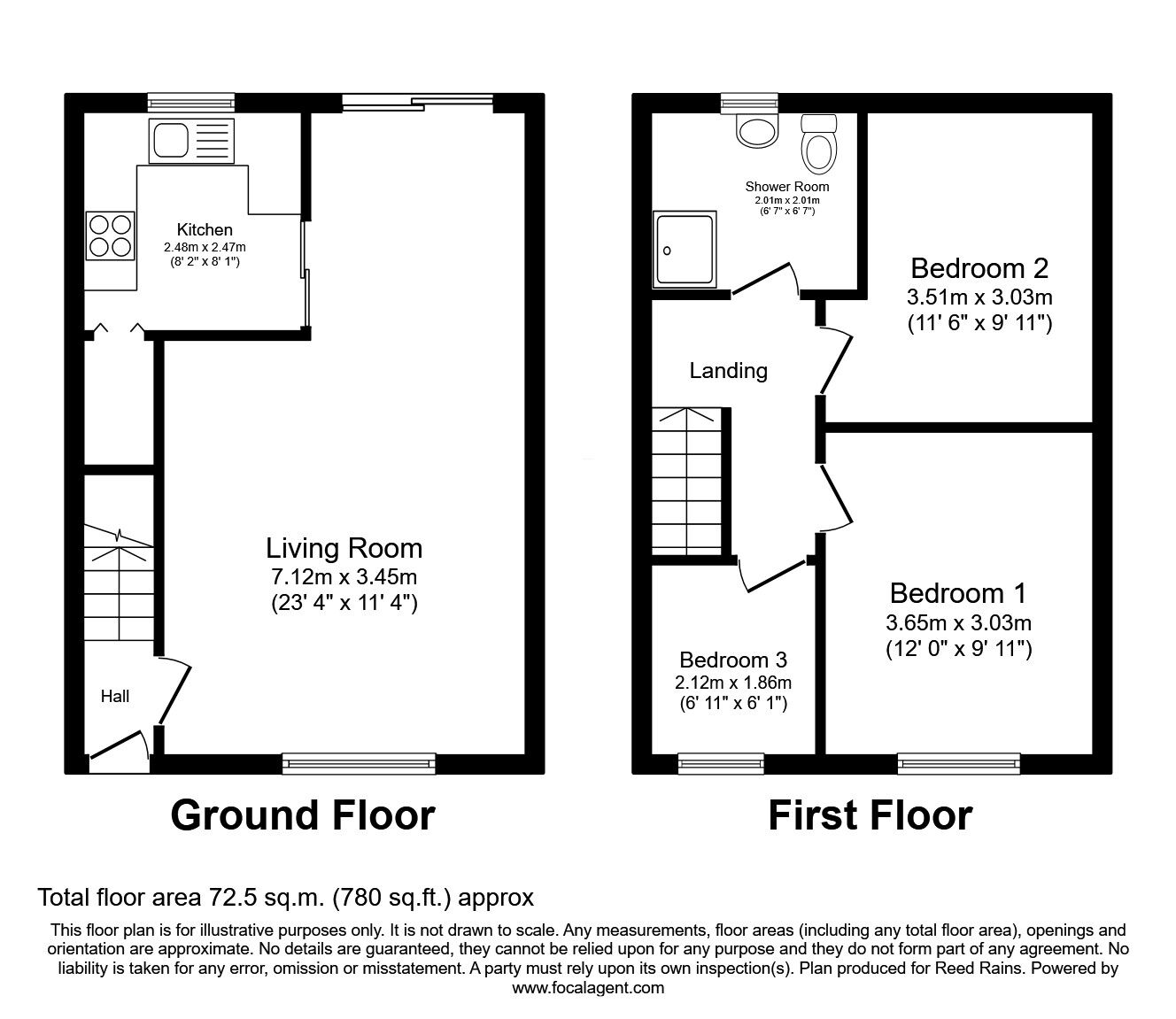 Floorplan of 3 bedroom End Terrace House for sale, Staincliffe Road, Dewsbury, WF13