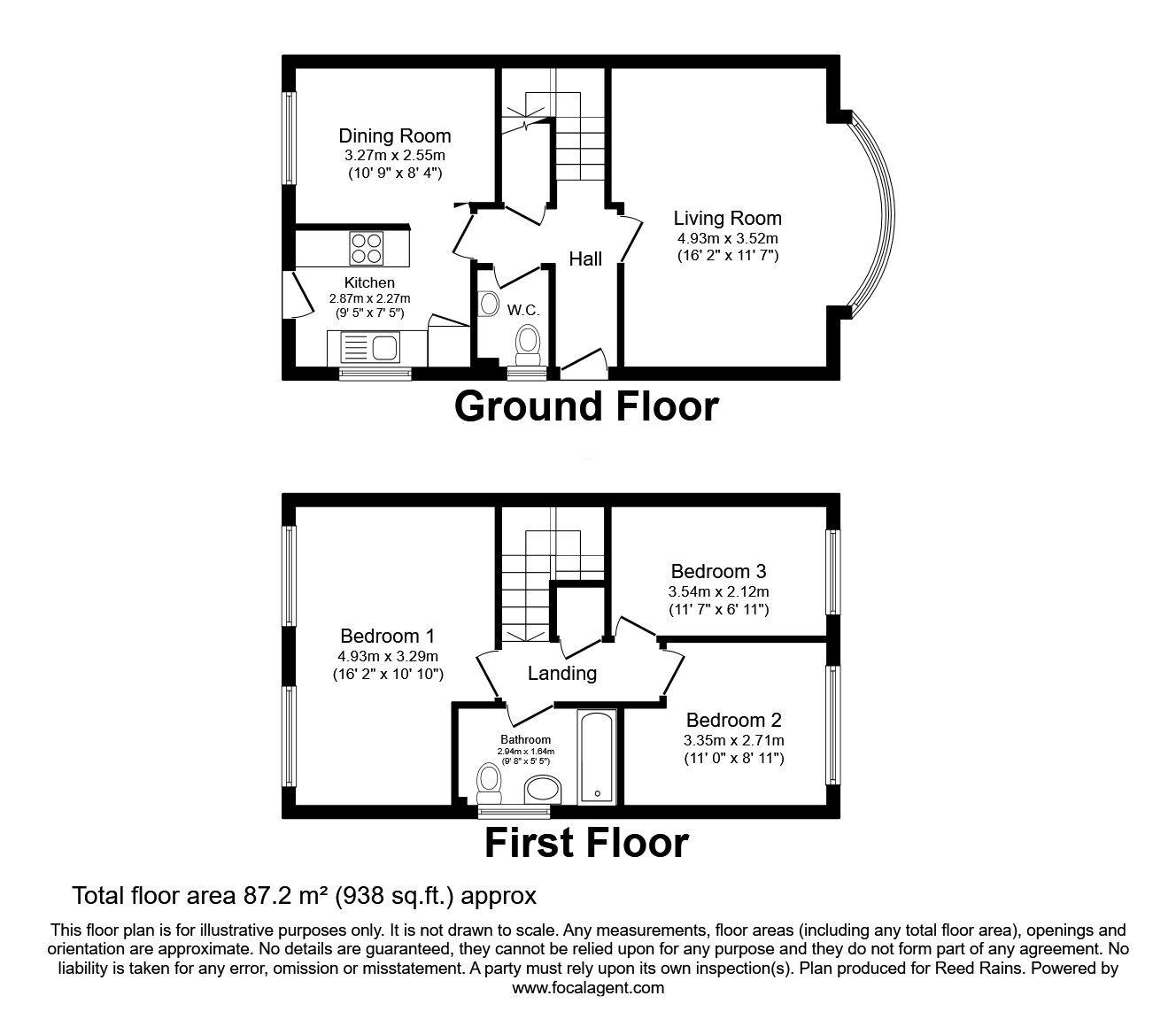 Floorplan of 3 bedroom Semi Detached House for sale, Dunstan Close, Ossett, West Yorkshire, WF5