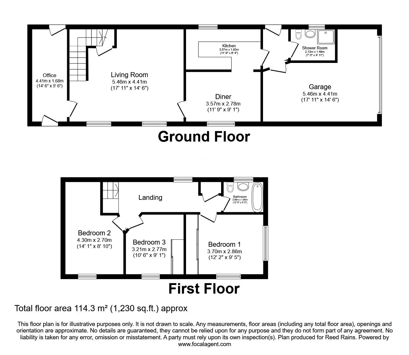 Floorplan of 3 bedroom Detached Property for sale, The Common, Dewsbury, West Yorkshire, WF12