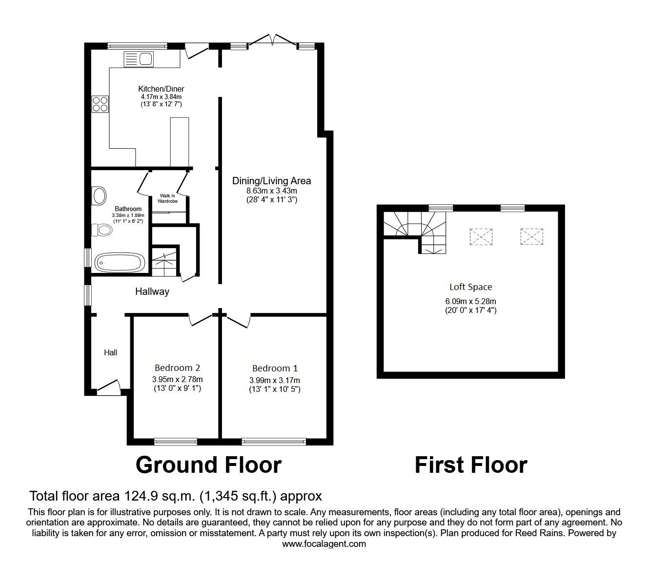 Floorplan of 2 bedroom Semi Detached Bungalow for sale, Pennine Road, Dewsbury, West Yorkshire, WF12