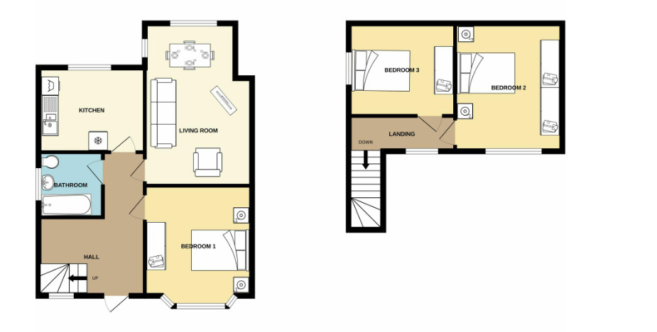 Floorplan of 3 bedroom Semi Detached Bungalow for sale, Spa Croft Road, Ossett, West Yorkshire, WF5