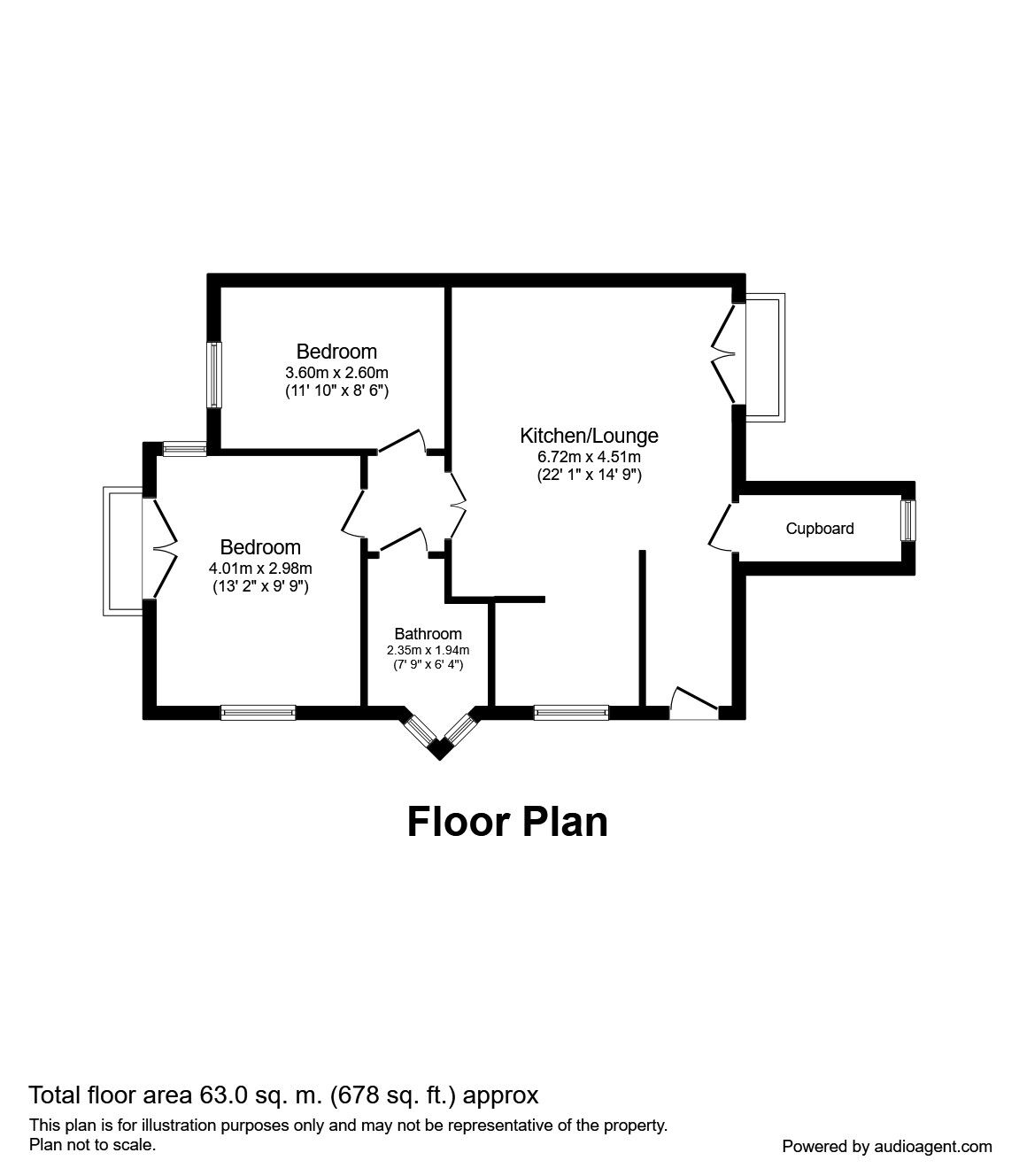 Floorplan of 2 bedroom  Flat to rent, Wigan Lower Road, Standish Lower Ground, Lancashire, WN6