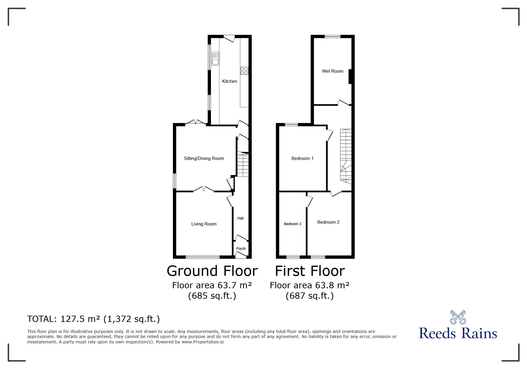 Floorplan of 3 bedroom End Terrace House for sale, Billinge Road, Wigan, Greater Manchester, WN3