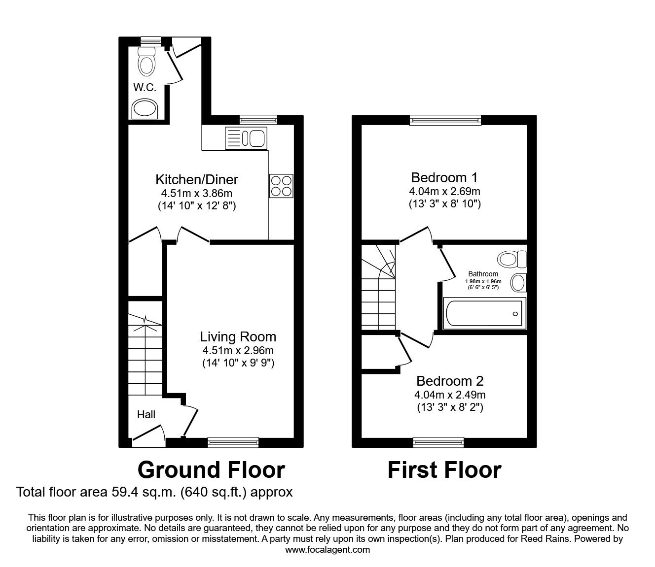 Floorplan of 2 bedroom Mid Terrace House to rent, Deakin Street, Ince, Greater Manchester, WN3