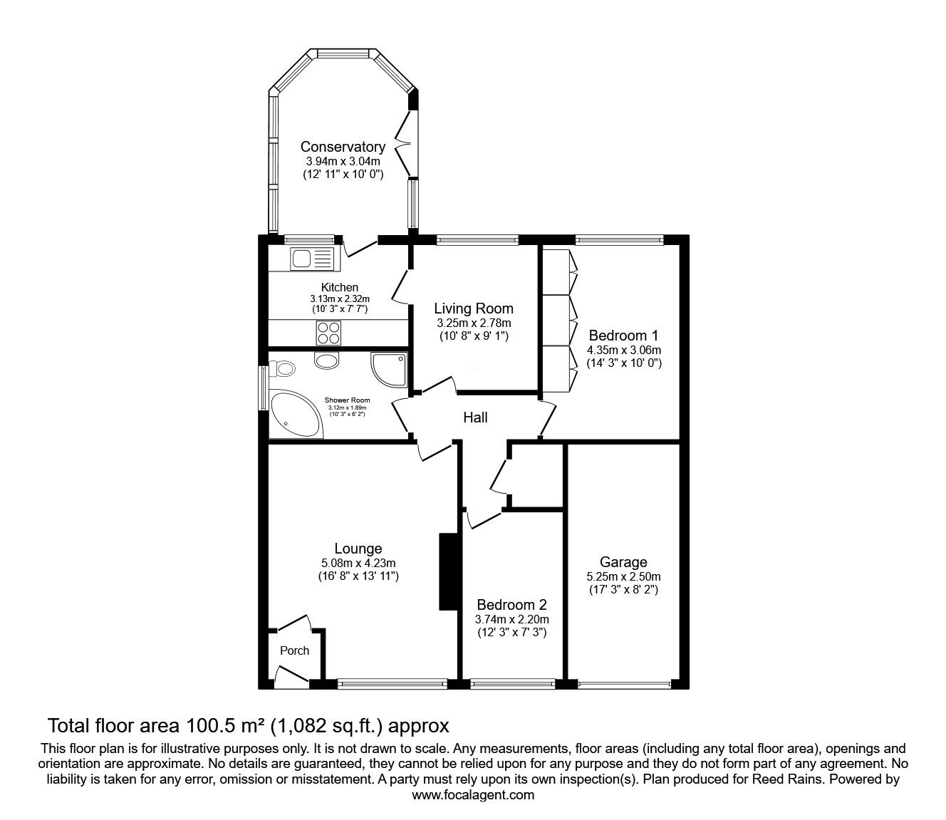 Floorplan of 2 bedroom Detached Bungalow for sale, Fulbeck Avenue, Wigan, Greater Manchester, WN3