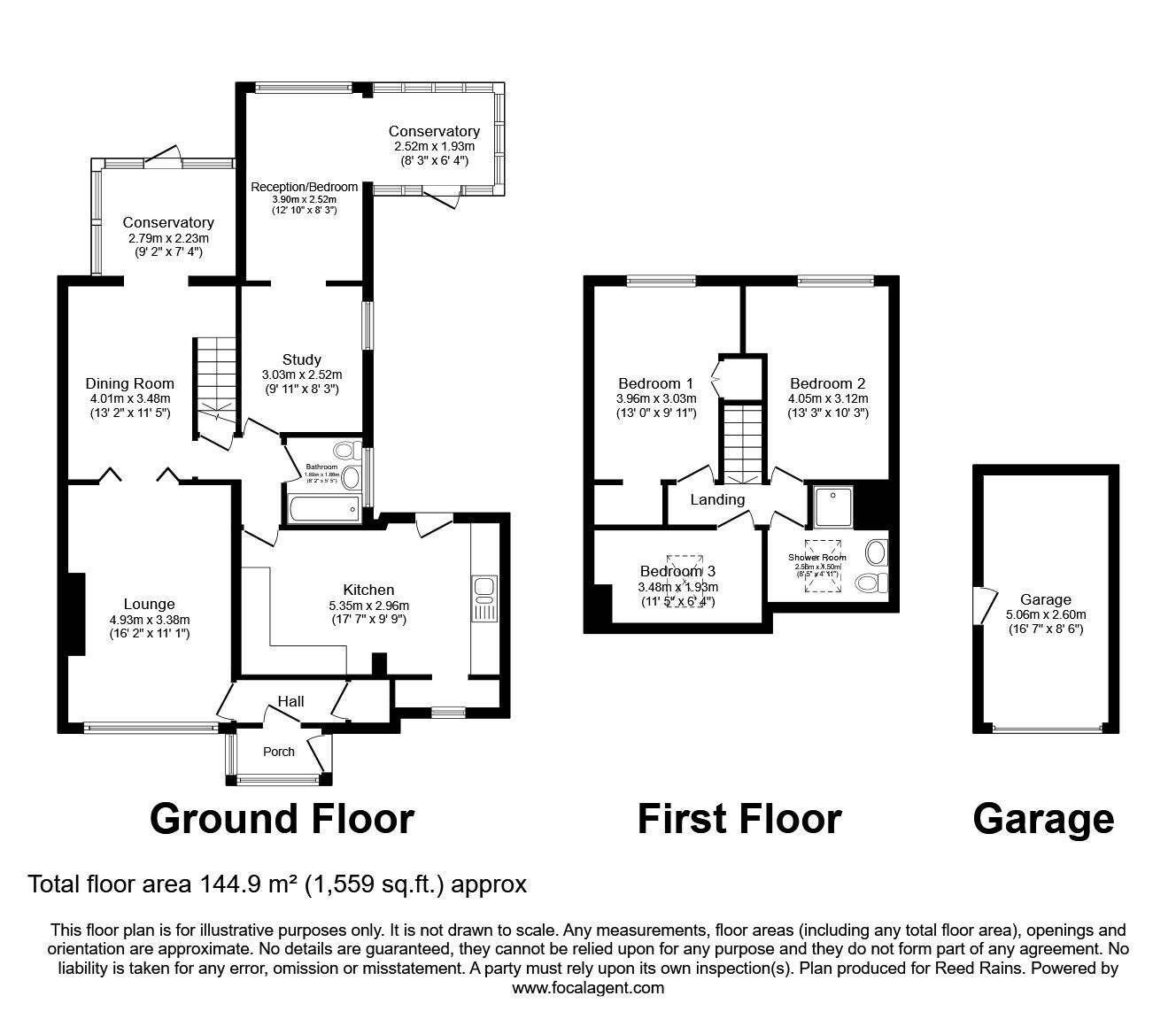 Floorplan of 3 bedroom Semi Detached Bungalow for sale, Billinge Road, Ashton-in-Makerfield, Merseyside, WN4