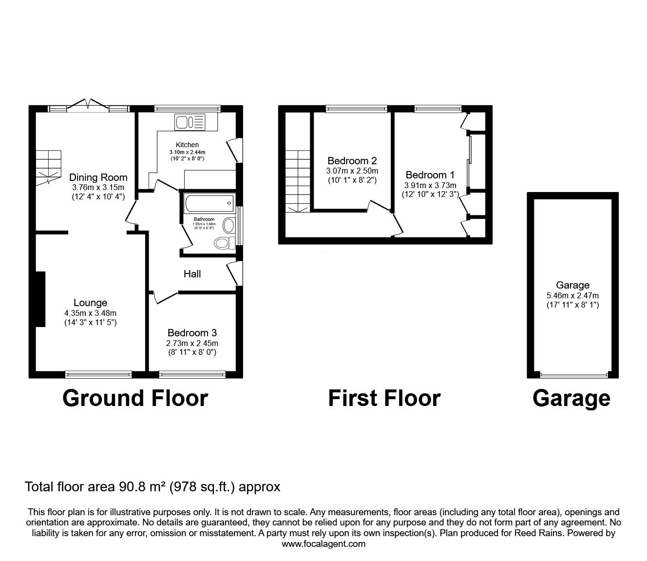 Floorplan of 3 bedroom Semi Detached Bungalow for sale, Valley Road, Wigan, Greater Manchester, WN5