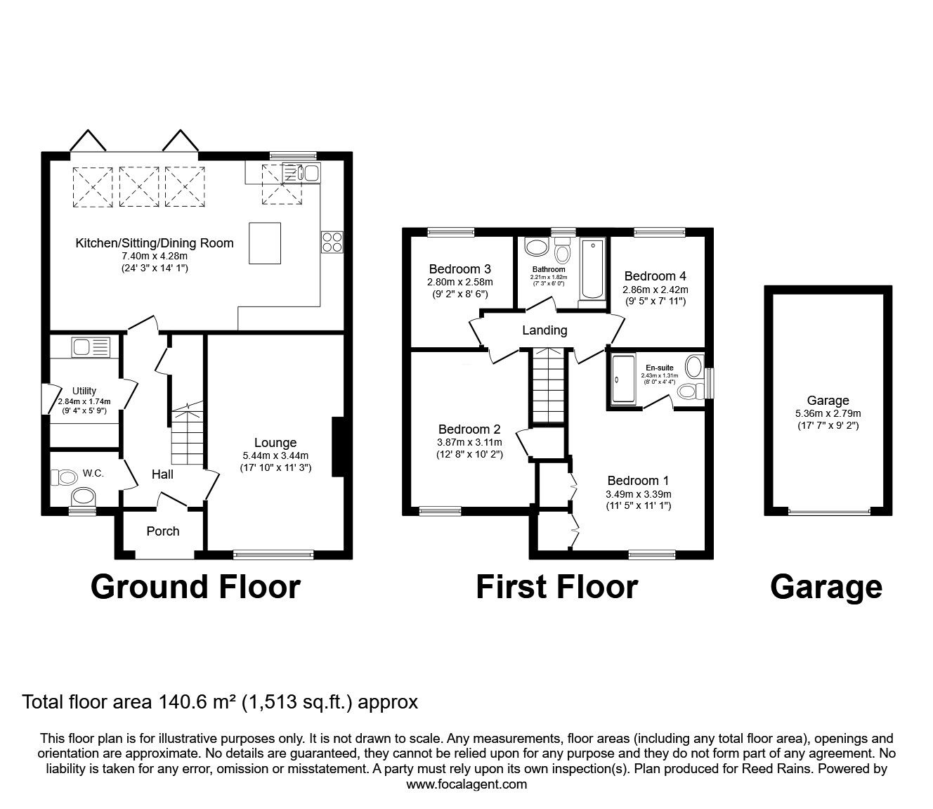 Floorplan of 4 bedroom Detached House for sale, Moss Green Close, Standish, Greater Manchester, WN6