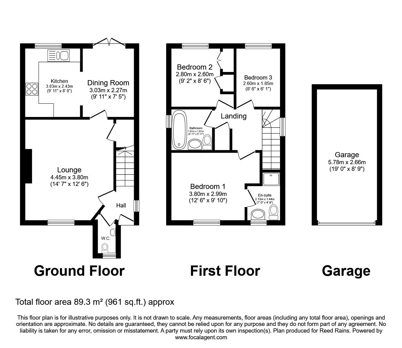 Floorplan of 3 bedroom Detached House for sale, Ashington Close, Wigan, Greater Manchester, WN5