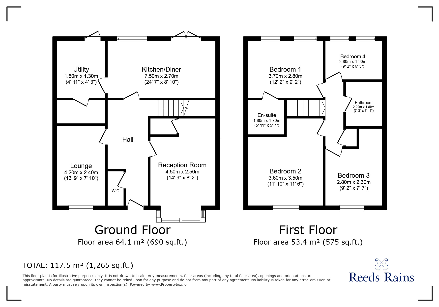 Floorplan of 4 bedroom Detached House for sale, Derbyshire Road, Winstanley, Greater Manchester, WN3