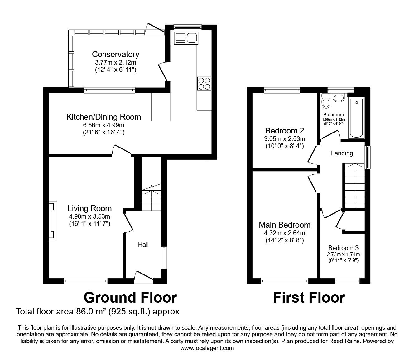 Floorplan of 3 bedroom Semi Detached House for sale, Concorde Avenue, Wigan, Greater Manchester, WN3