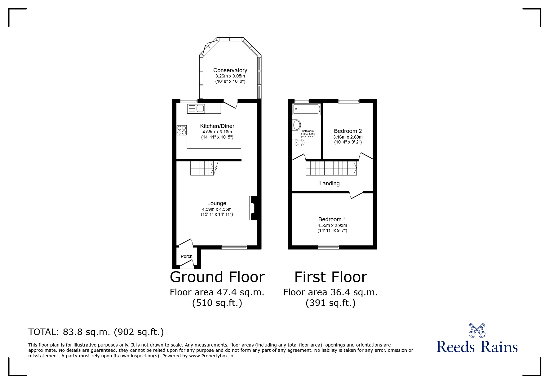 Floorplan of 2 bedroom Semi Detached House for sale, Mossy Lea Road, Wrightington, Lancashire, WN6