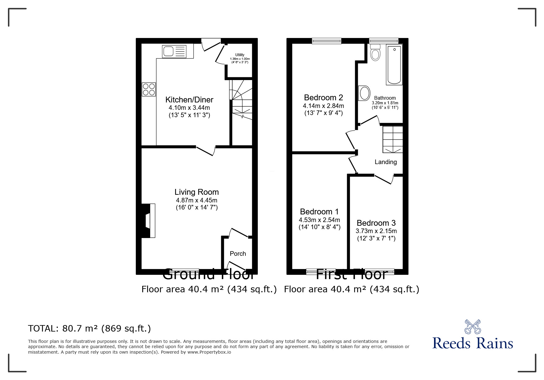 Floorplan of 3 bedroom Mid Terrace House to rent, Victoria Avenue, Wigan, Greater Manchester, WN6