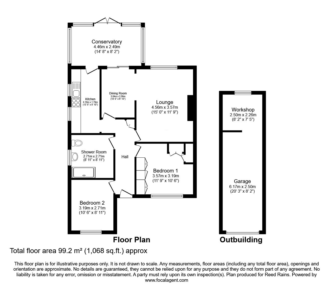 Floorplan of 2 bedroom Semi Detached Bungalow for sale, Thirlmere Avenue, Orrell, Greater Manchester, WN5