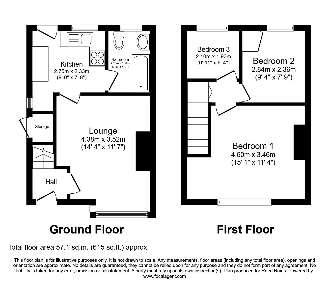 Floorplan of 3 bedroom End Terrace House for sale, Wigan Road, Shevington, Greater Manchester, WN6