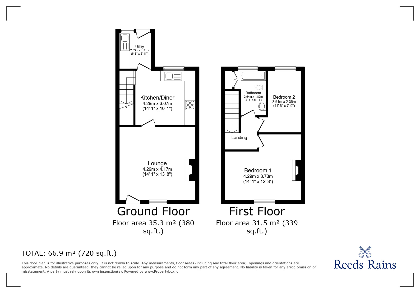 Floorplan of 2 bedroom Mid Terrace House to rent, Preston Road, Standish, Greater Manchester, WN6