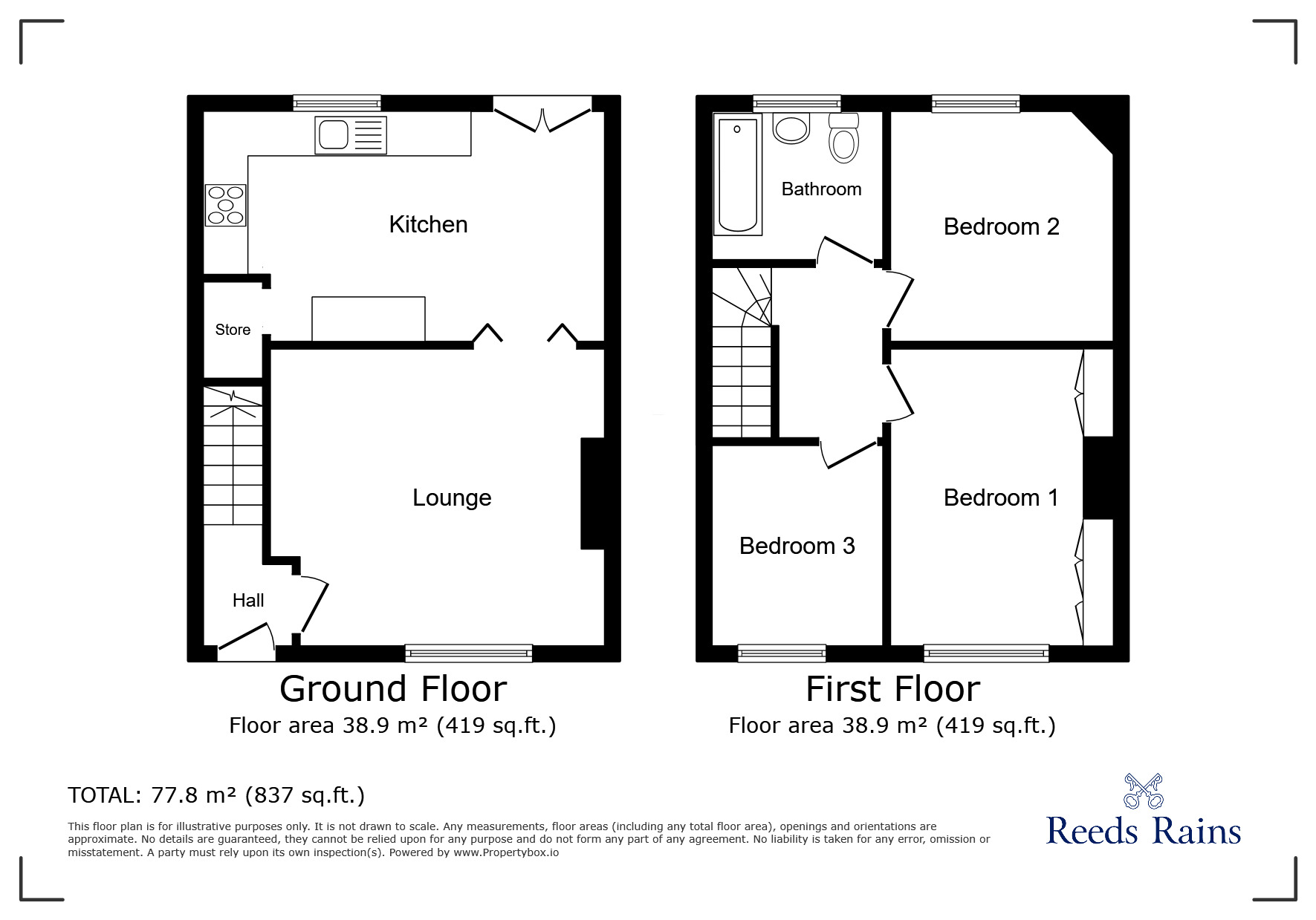 Floorplan of 3 bedroom Semi Detached House for sale, Bird Street, Ince, Greater Manchester, WN2