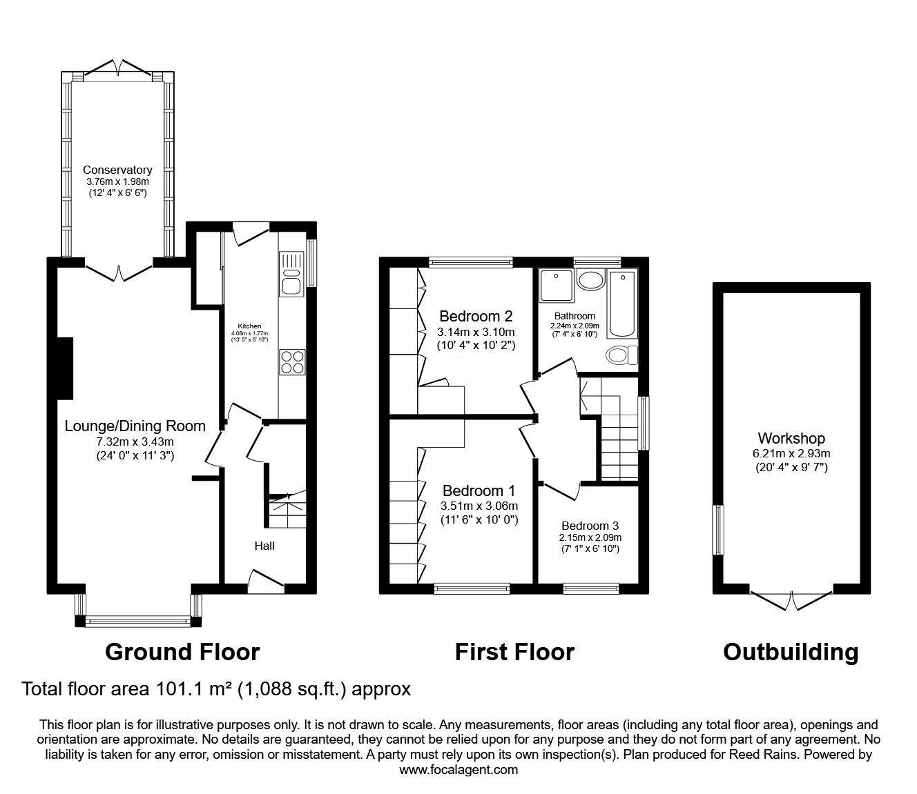 Floorplan of 3 bedroom Semi Detached House for sale, Poolstock Lane, Wigan, Greater Manchester, WN3