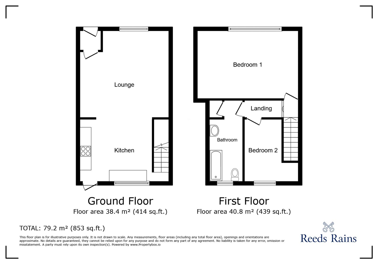 Floorplan of 2 bedroom Mid Terrace House to rent, Catherine Street East, Horwich, Greater Manchester, BL6