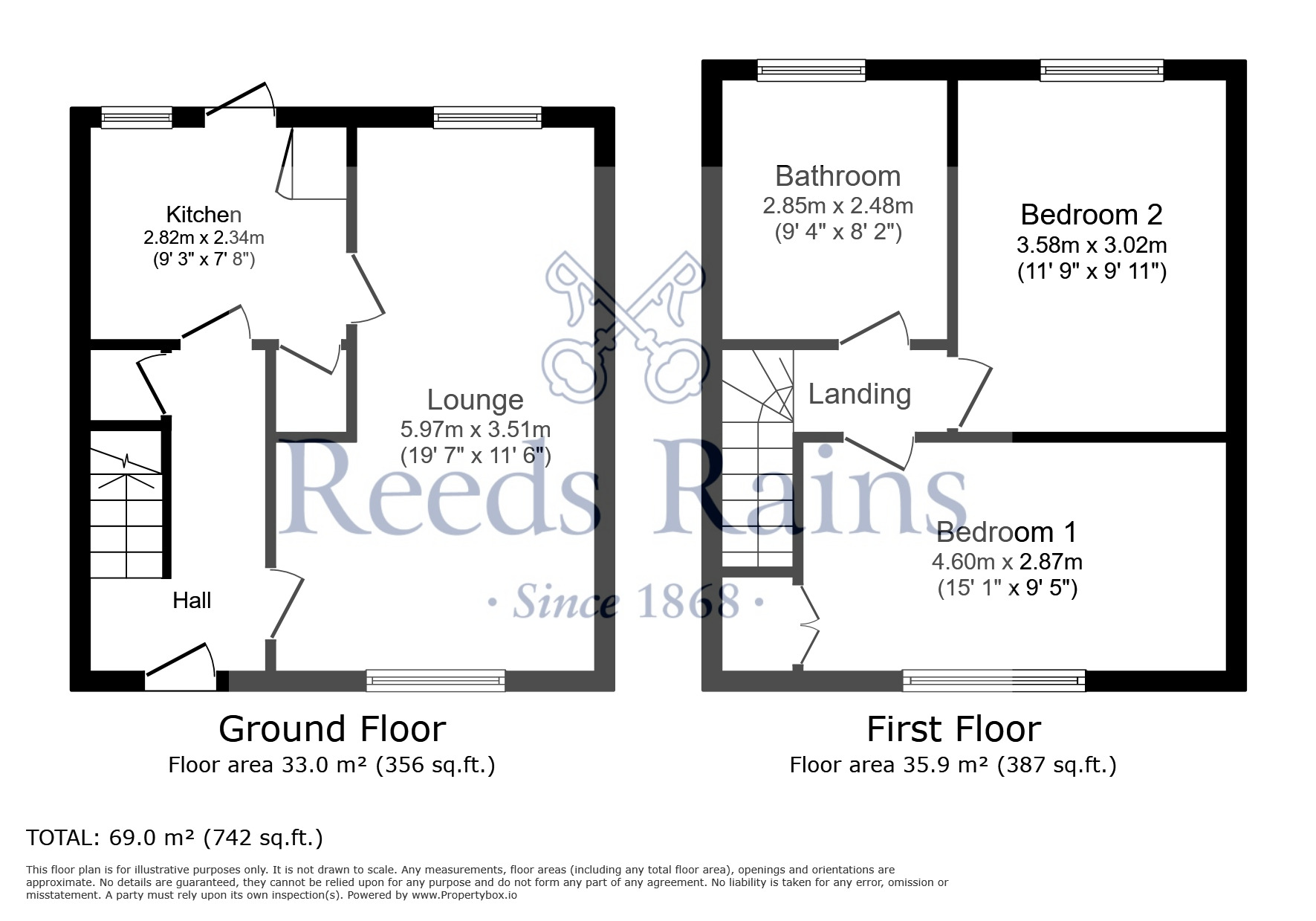 Floorplan of 2 bedroom End Terrace House for sale, Manor Grove, Orrell, Wigan, WN5