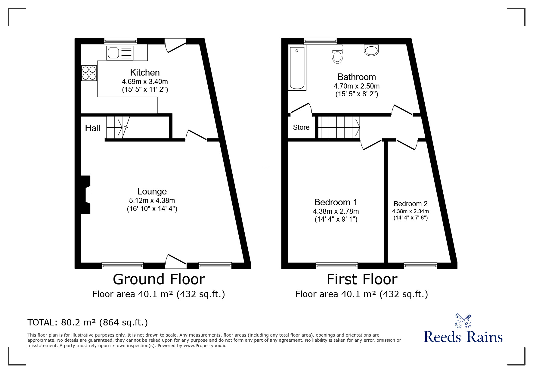 Floorplan of 2 bedroom End Terrace House to rent, Spring Grove, Wigan, Greater Manchester, WN1