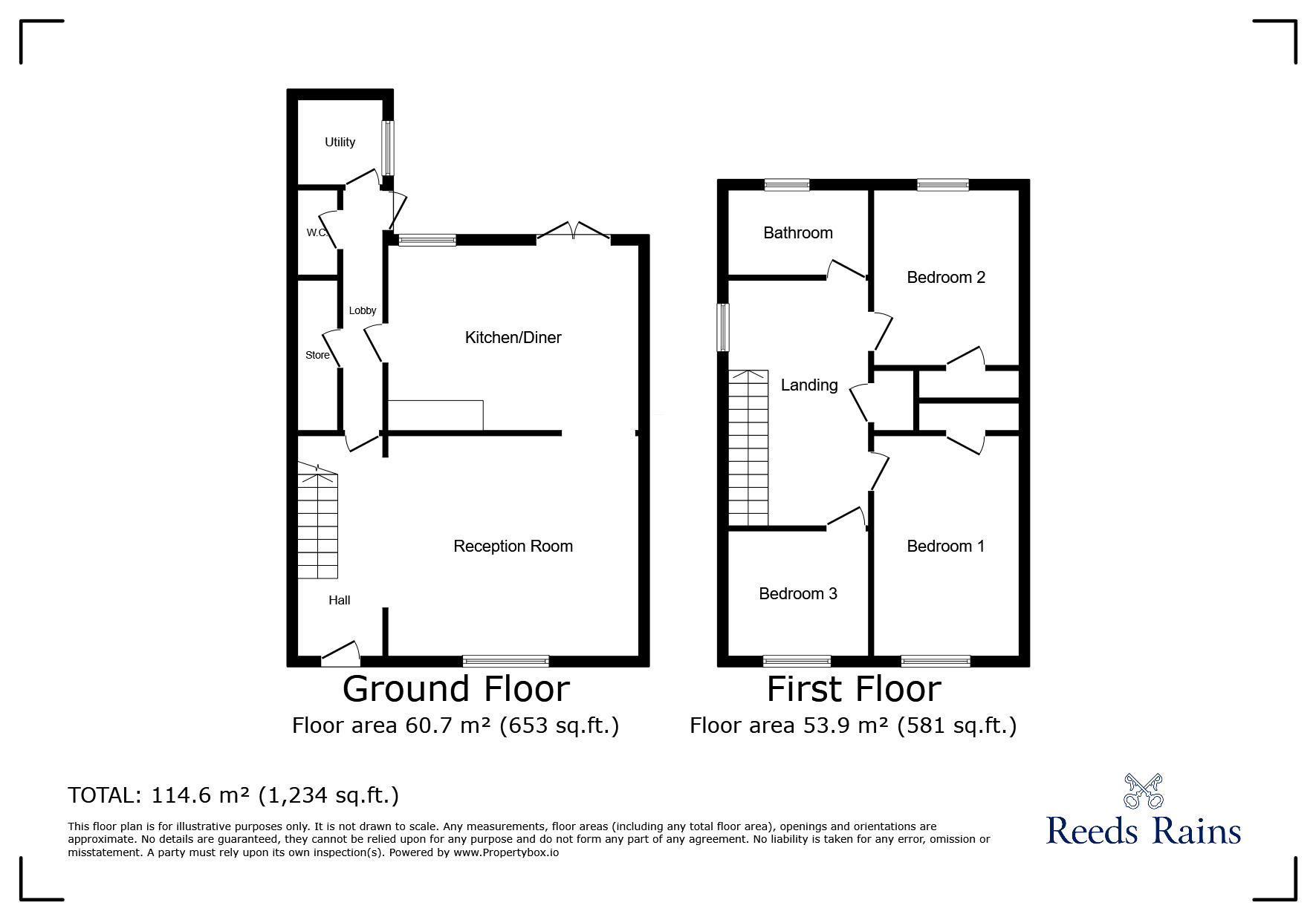 Floorplan of 3 bedroom Semi Detached House for sale, Helvellyn Road, Wigan, Greater Manchester, WN5