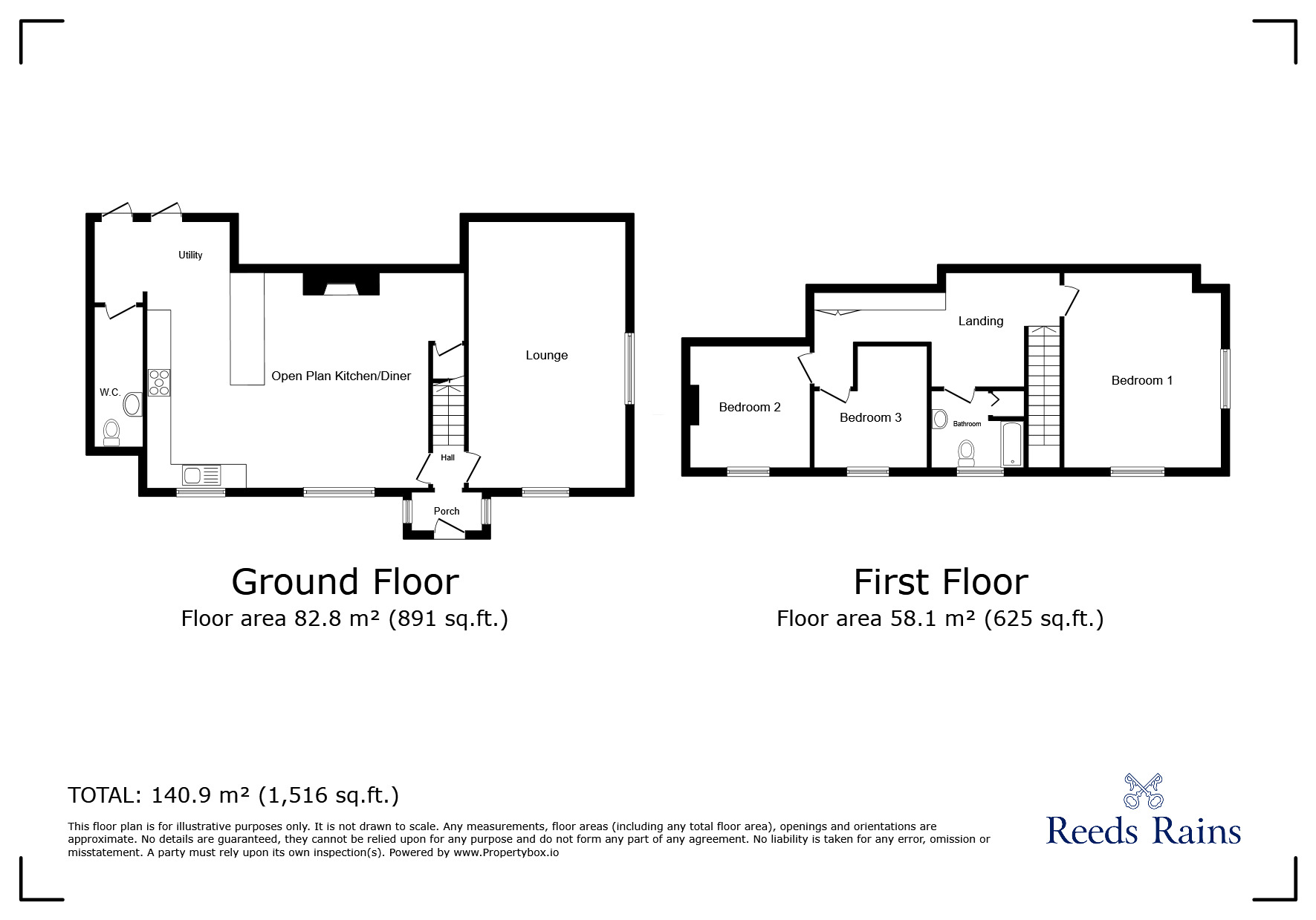 Floorplan of 3 bedroom End Terrace House to rent, Appley Lane South, Appley Bridge, Lancashire, WN6