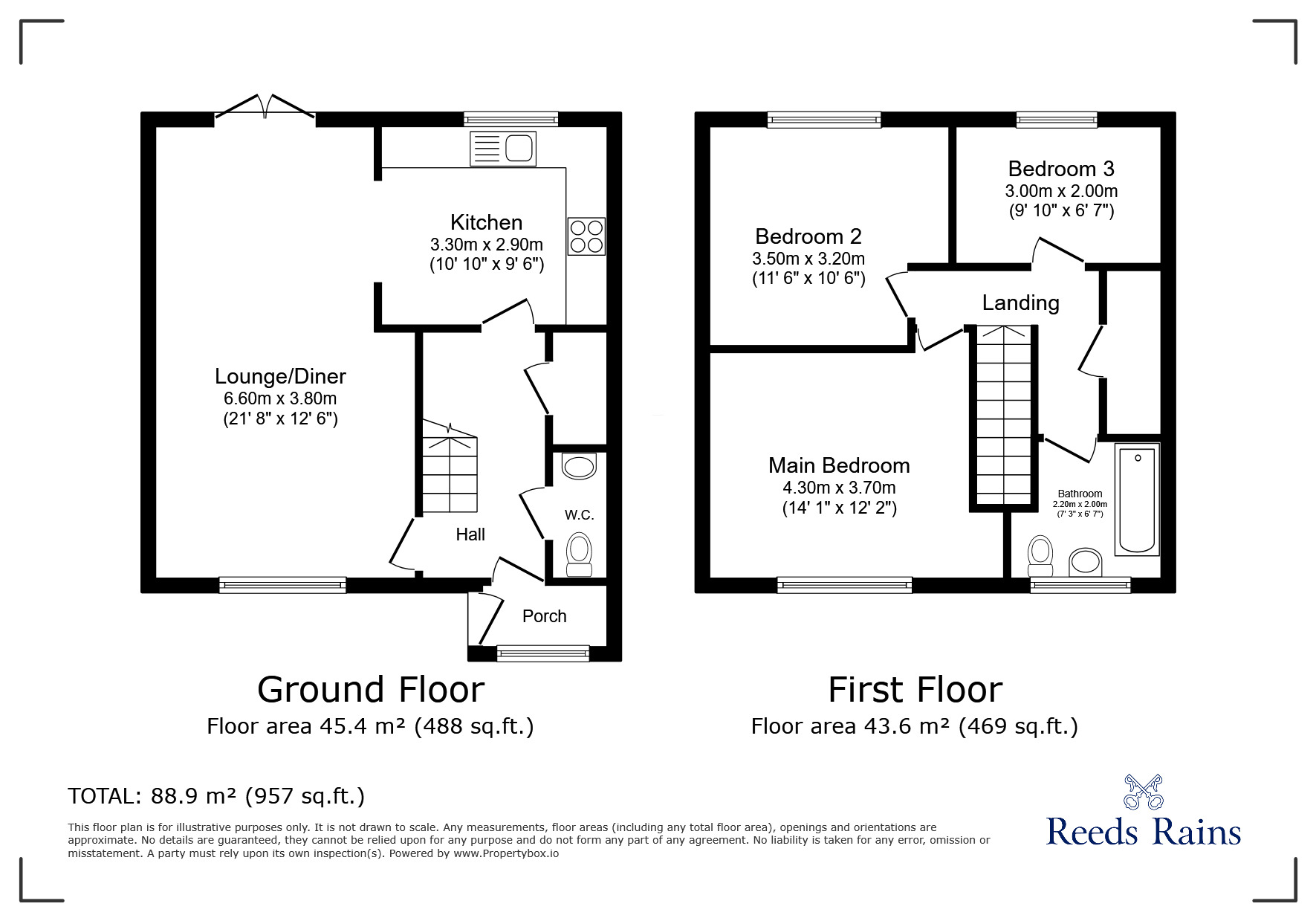 Floorplan of 3 bedroom Mid Terrace House for sale, Inskip, Skelmersdale, Lancashire, WN8