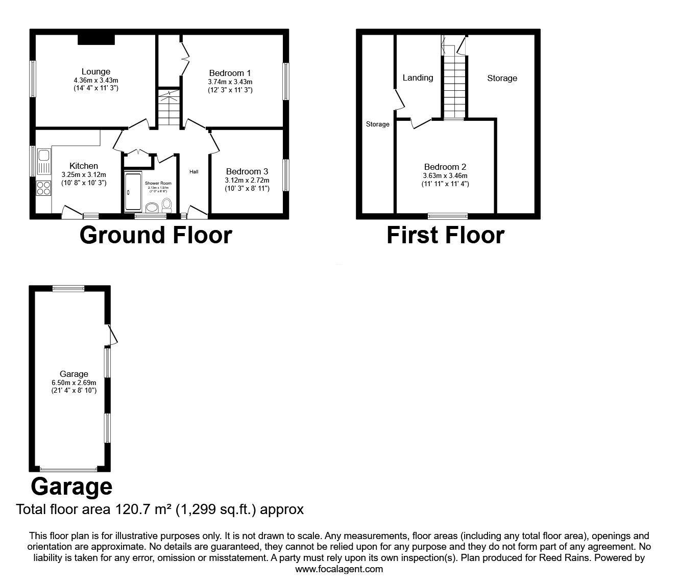 Floorplan of 3 bedroom Semi Detached Bungalow for sale, Cambridge Road, Orrell, Greater Manchester, WN5