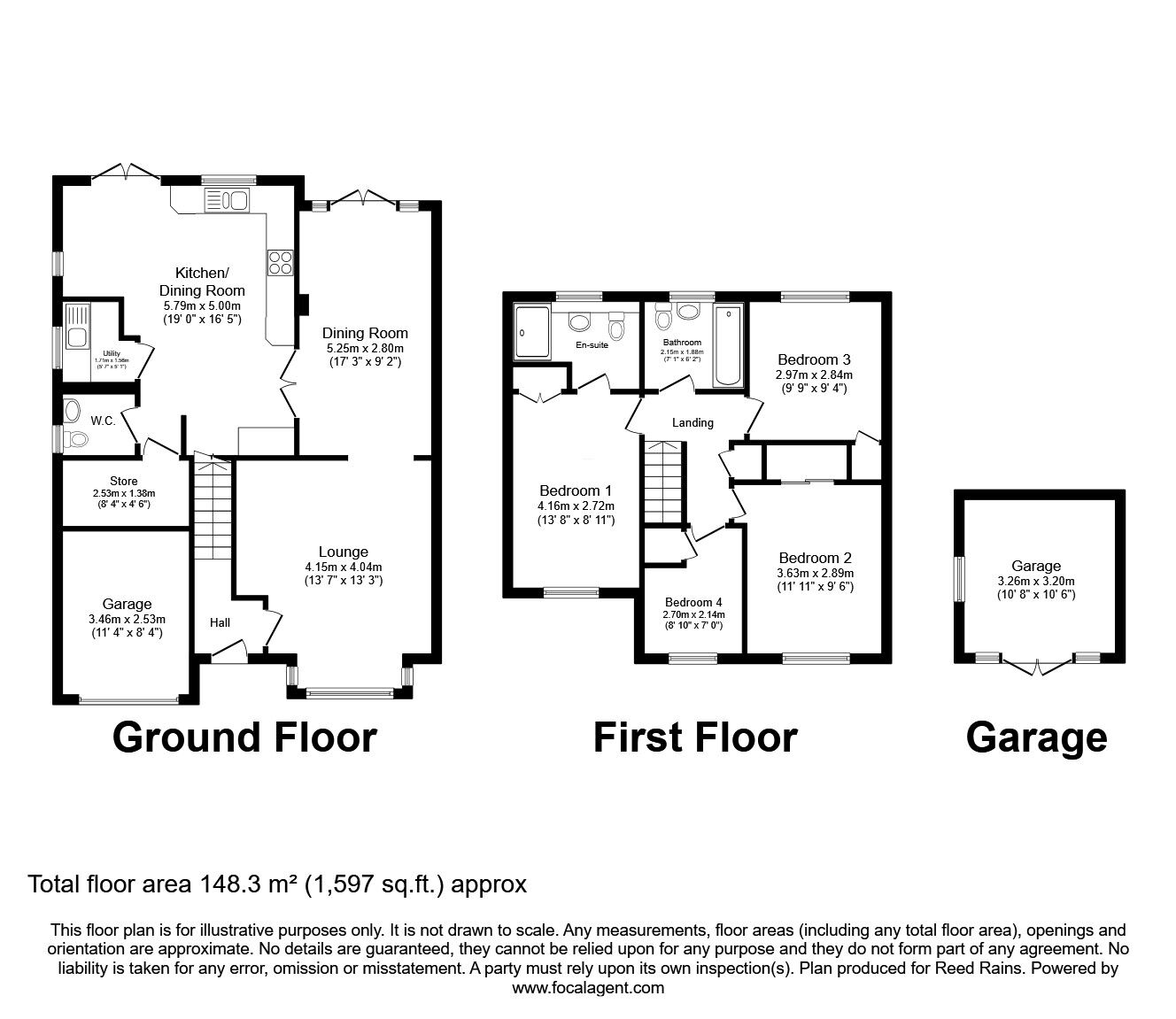 Floorplan of 4 bedroom Detached House for sale, Denshaw, Upholland, Lancashire, WN8