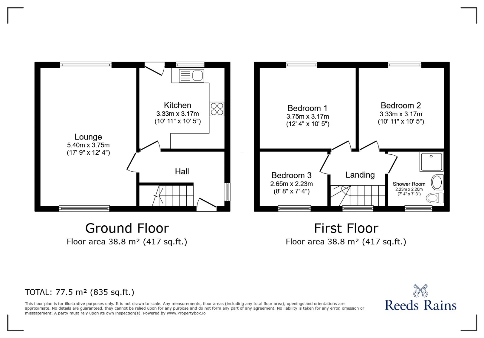 Floorplan of 2 bedroom Semi Detached House to rent, Beech Grove, Wigan, Greater Manchester, WN6